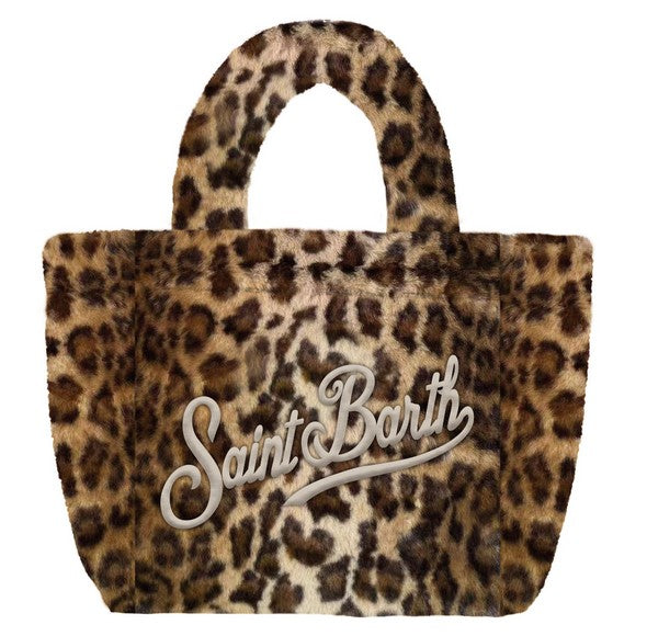 MC2 SAINT BARTH Borsa VANITY MINI SOFT FUR-Leopard Marrone