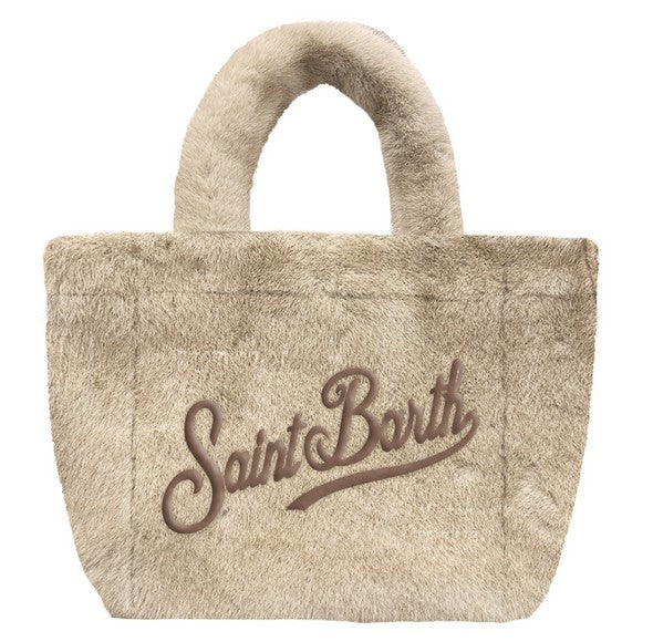 MC2 SAINT BARTH Borsa VANITY MINI SOFT FUR-Fango/Marrone