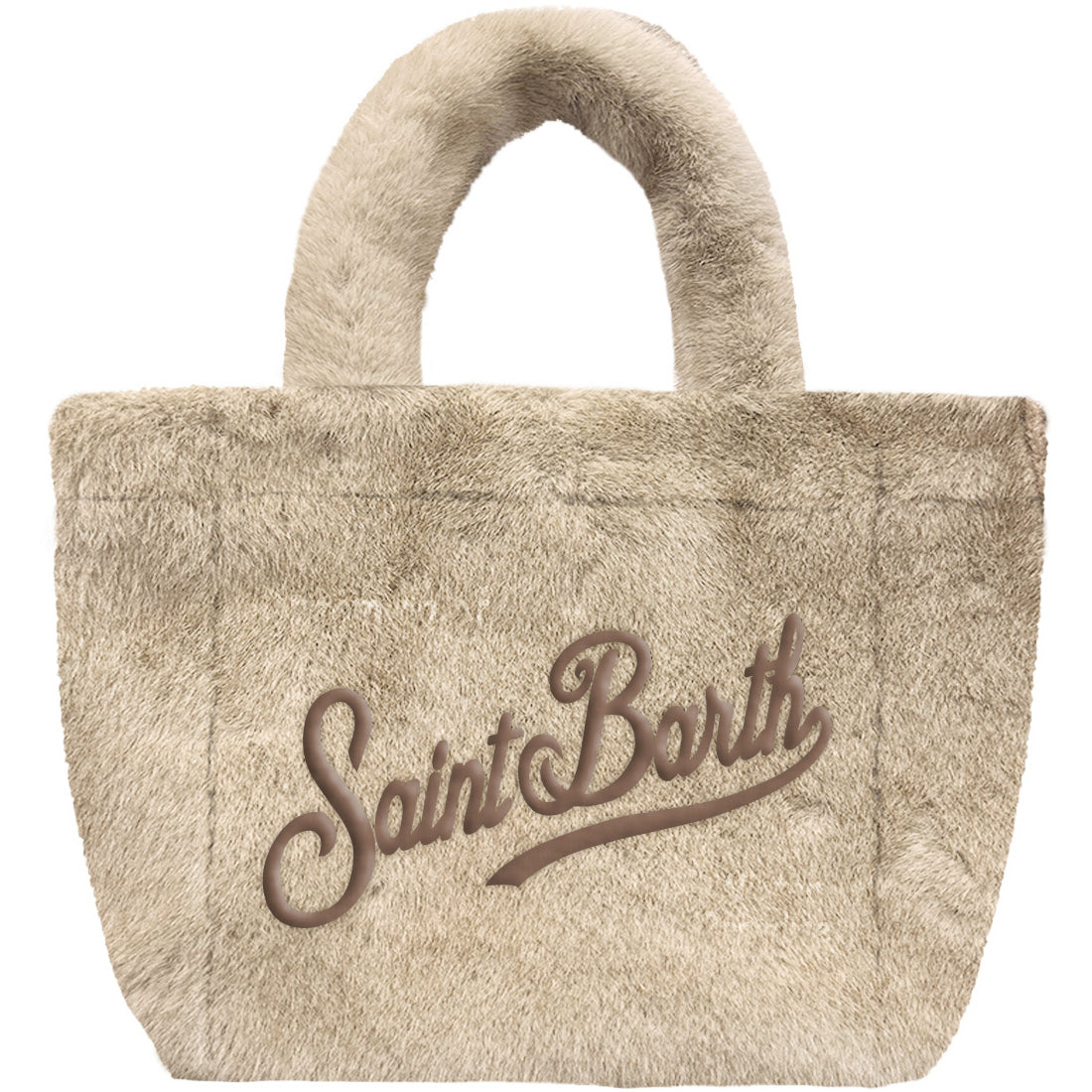 MC2 SAINT BARTH Borsa VANITY SOFT FUR-Fango/Marrone