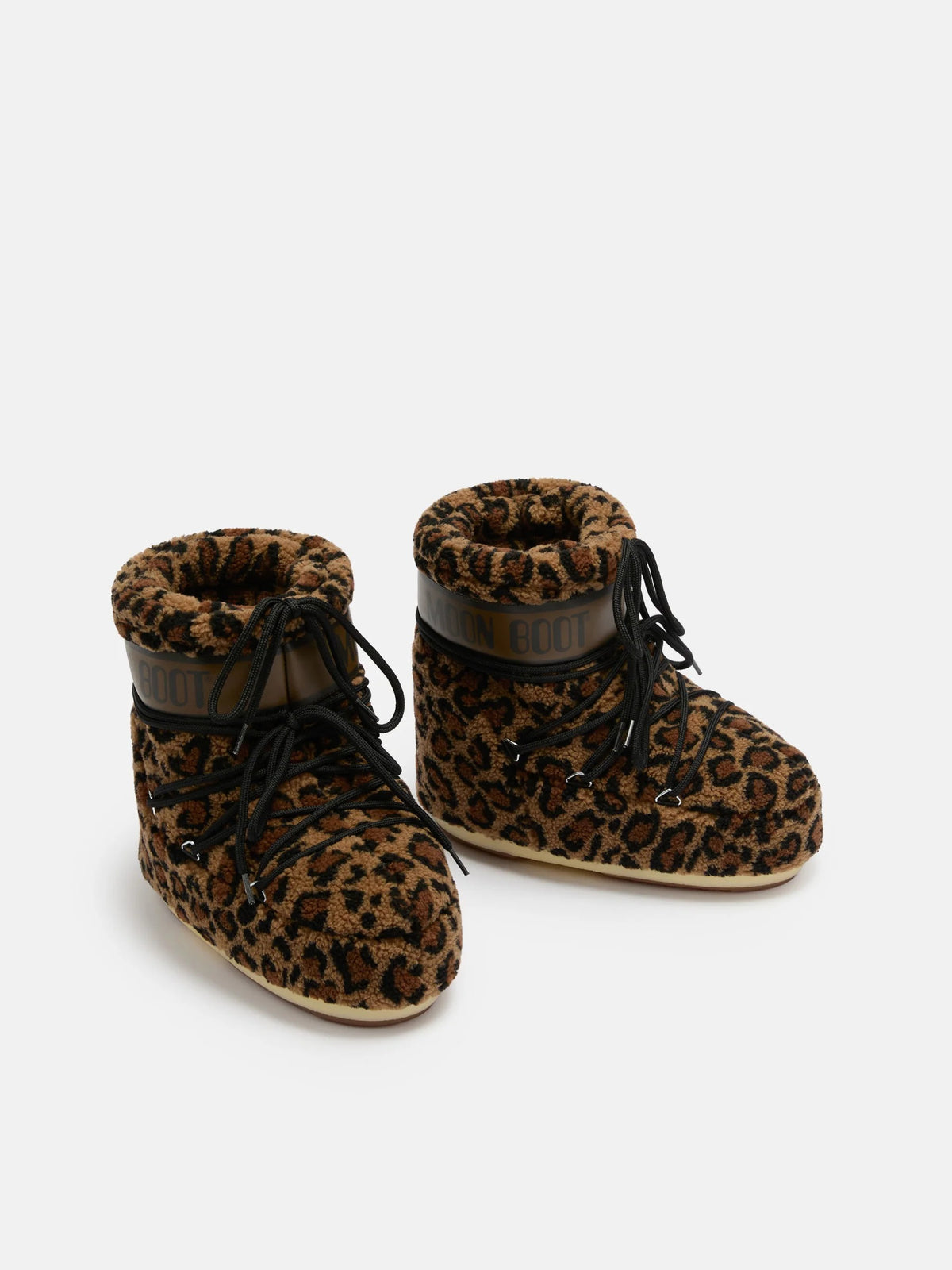 MOON BOOT Stivale Donna ICON LOW FLEECE LEO-Cognac/Cocoa
