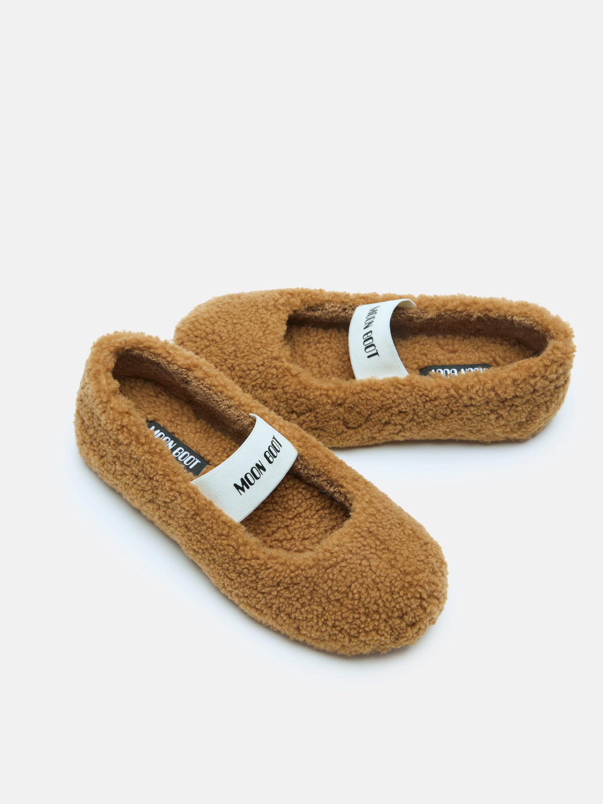 MOON BOOT Ballerina Donna SHEARLING-Cognac