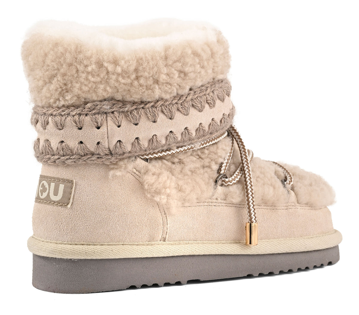 MOU Stivaletto Donna ESKIMO 18 CURLY SHEEPSKIN-Chalk