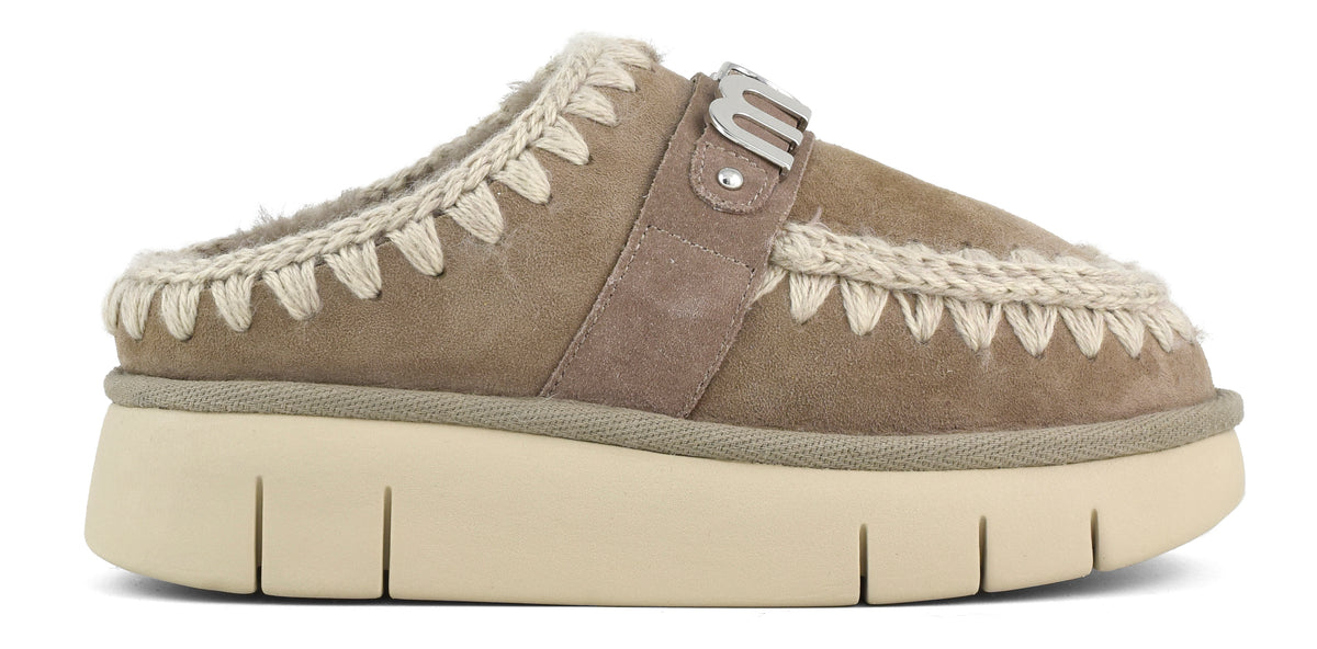 MOU Ciabatta Donna Bounce Clog Metal Logo-Elephant Grey
