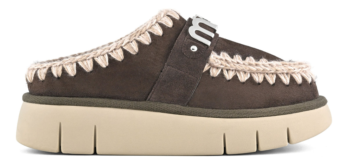 MOU Ciabatta Donna Bounce Clog Metal Logo-Mocha