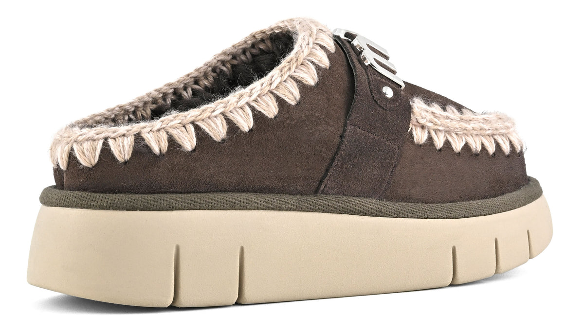 MOU Ciabatta Donna Bounce Clog Metal Logo-Mocha