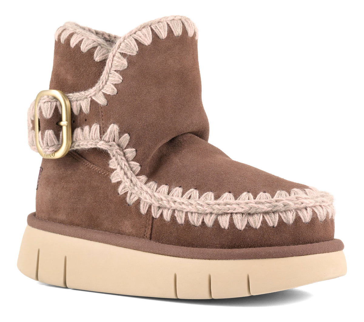 MOU Stivaletto Donna Bounce Boot Buckle Strap-Brown Pepper