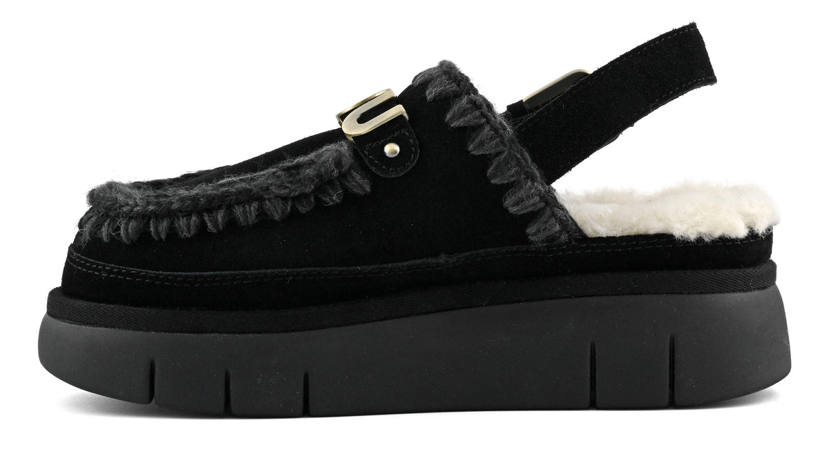 MOU Sabot Donna Bounce Clog Back Strap-Black
