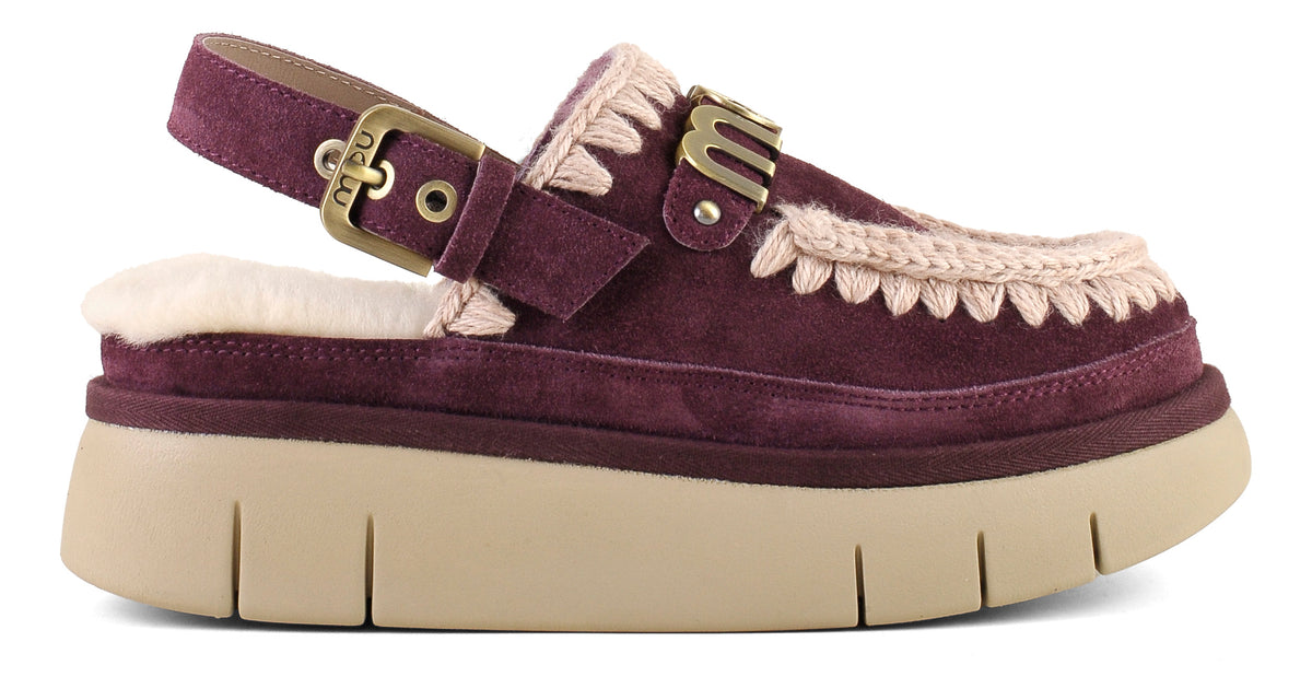 MOU Sabot Donna Bounce Clog Back Strap-Cabernet