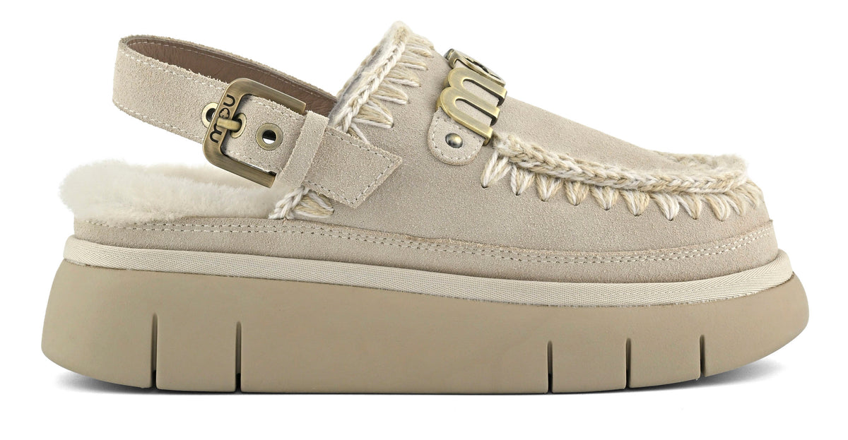 MOU Sabot Donna Bounce Clog Back Strap-Chalk