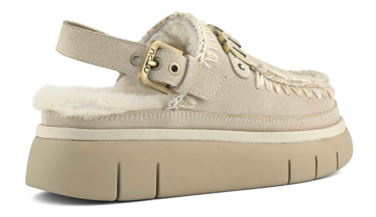 MOU Sabot Donna Bounce Clog Back Strap-Chalk