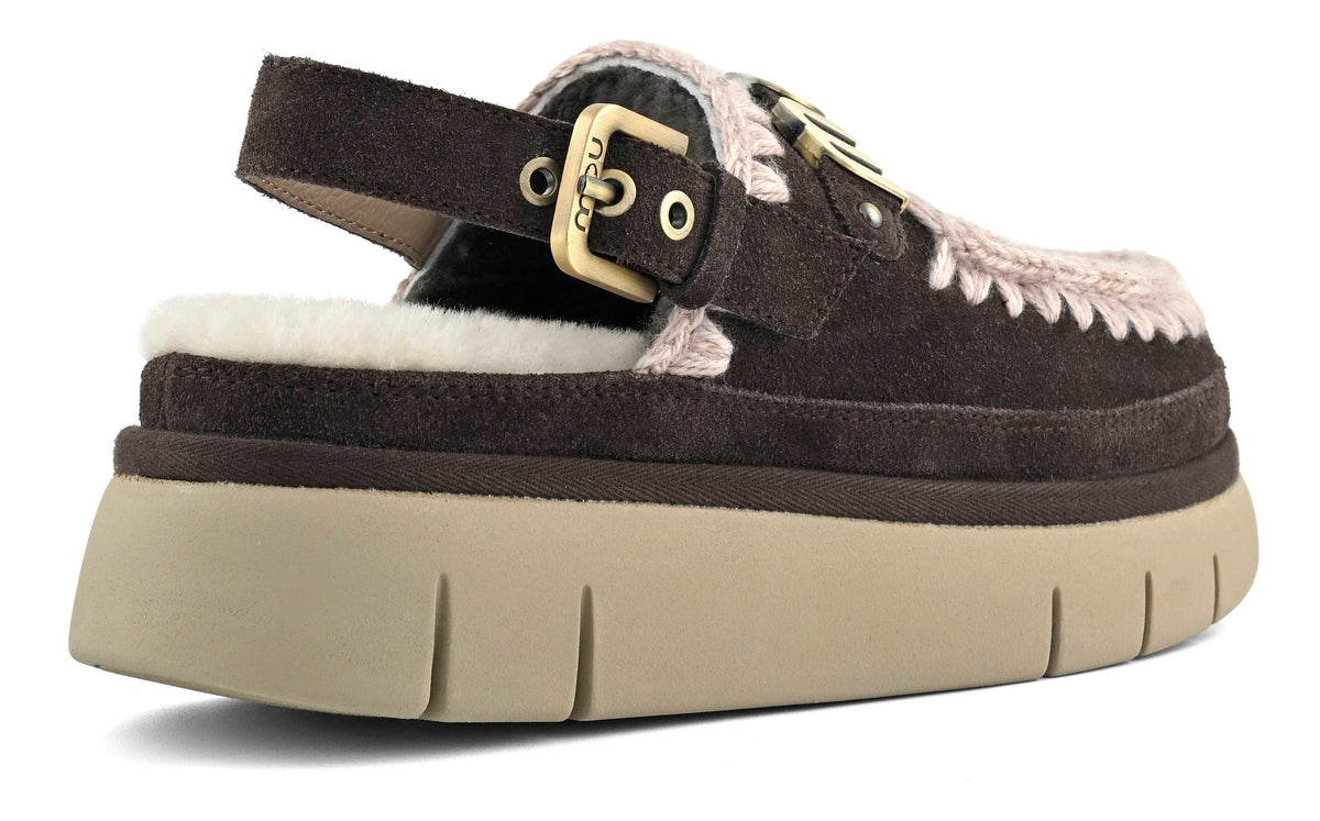 MOU Sabot Donna Bounce Clog Back Strap-Mocha