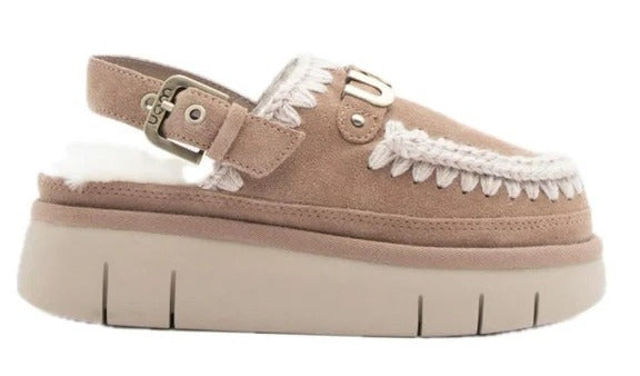 MOU Sabot Donna Bounce Clog Back Strap-Pink Brown
