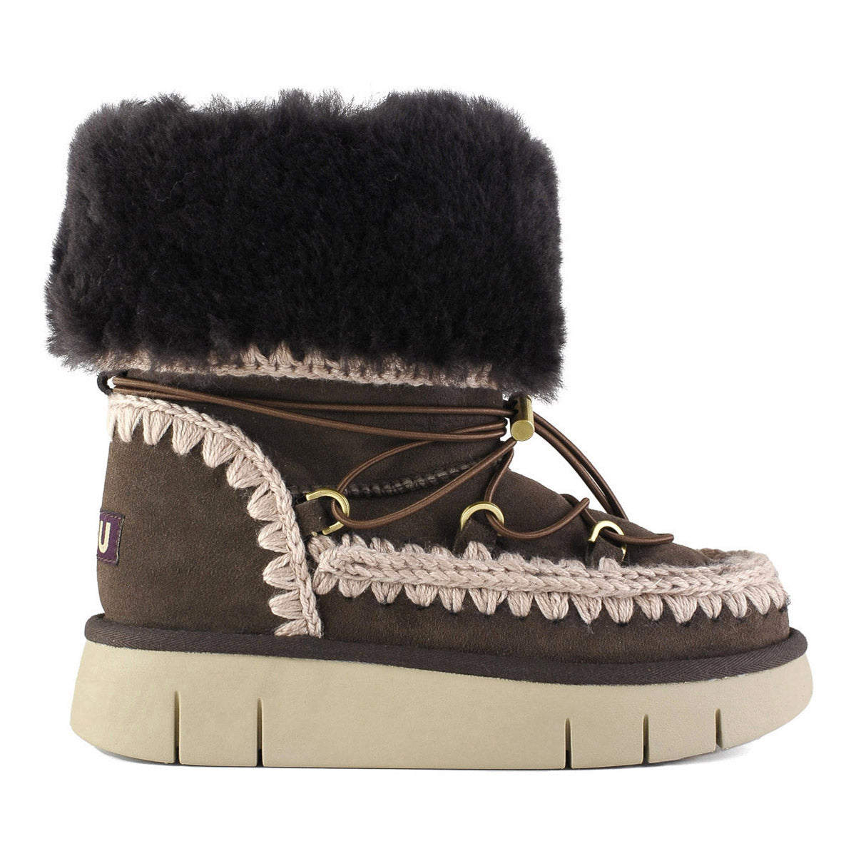MOU Stivaletto Donna BOUNCE BOOT FUR CUFF-Mocha