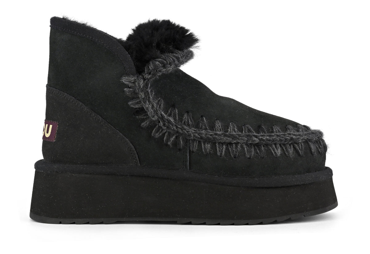 MOU Stivaletto Donna Mini Eskimo Platform Boot-Black