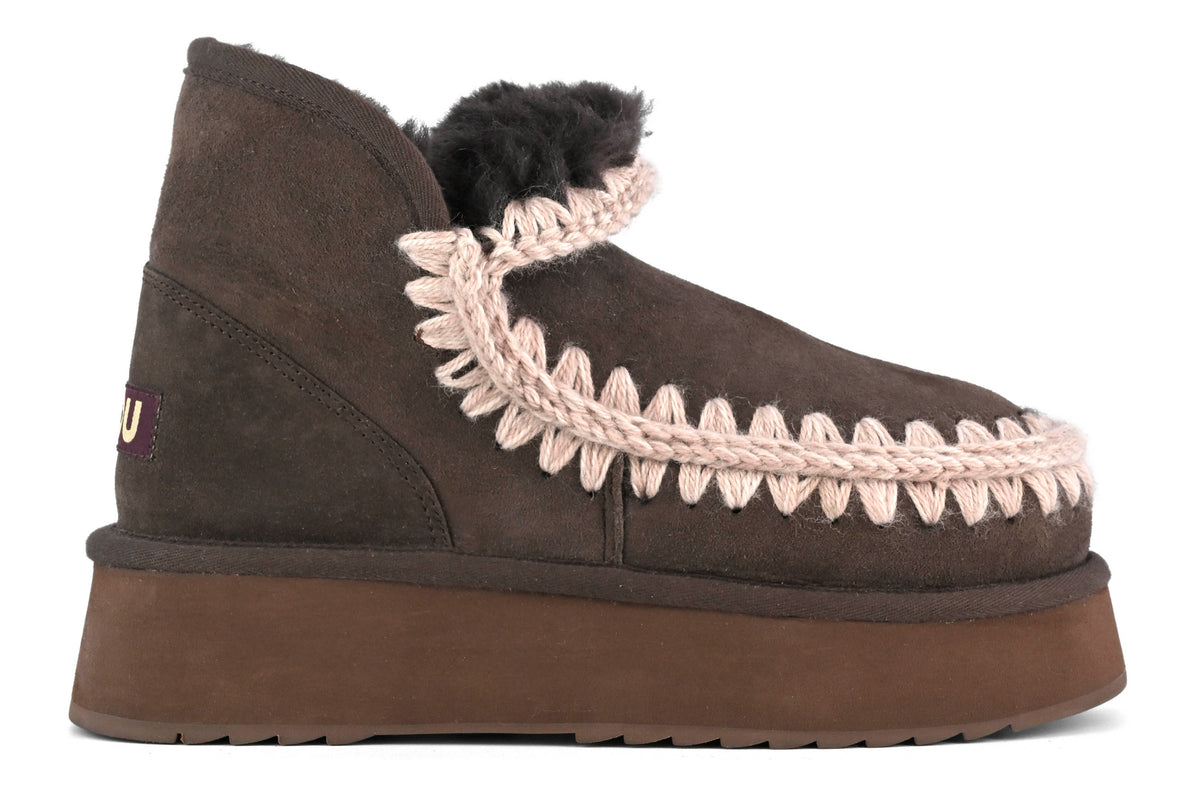 MOU Stivaletto Donna Mini Eskimo Platform Boot-Mocha