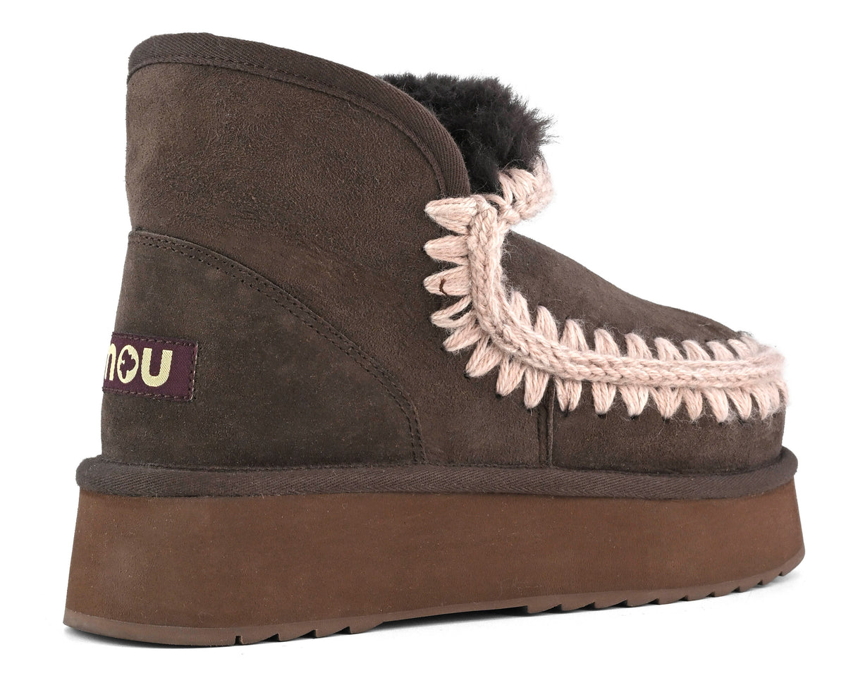 MOU Stivaletto Donna Mini Eskimo Platform Boot-Mocha