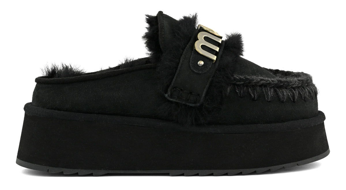 MOU Ciabatta Donna PLATFORM CLOG-Black