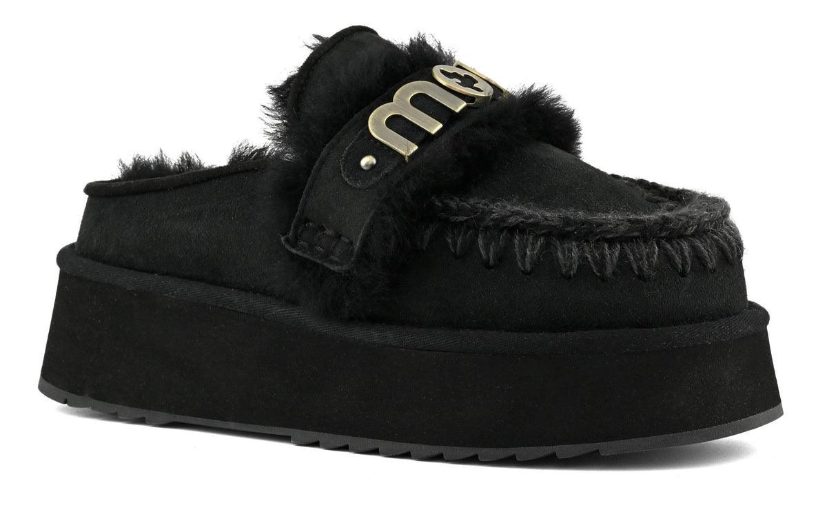 MOU Ciabatta Donna PLATFORM CLOG-Black