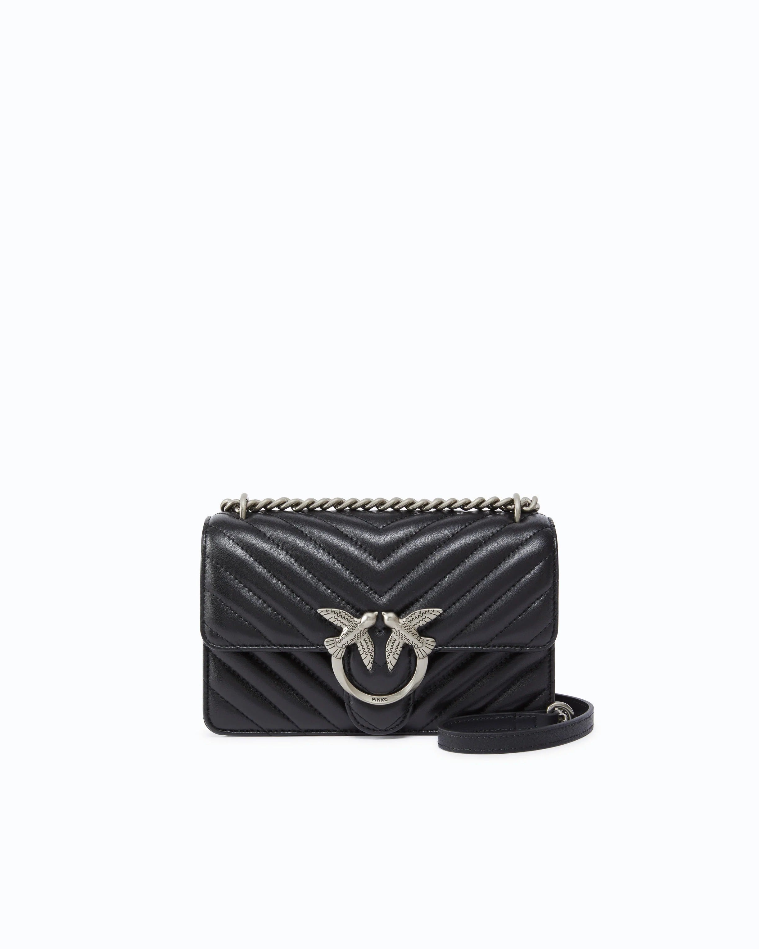 PINKO Borsa LOVE ONE MINI DC-Nero/Silver