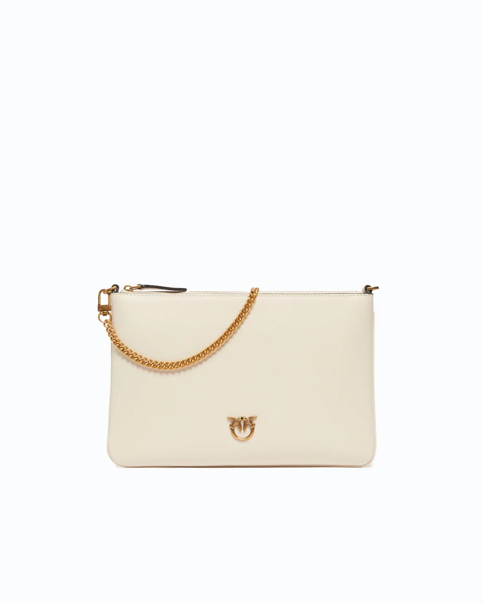 PINKO Borsa FLAT CLASSIC-Bianco/Gold