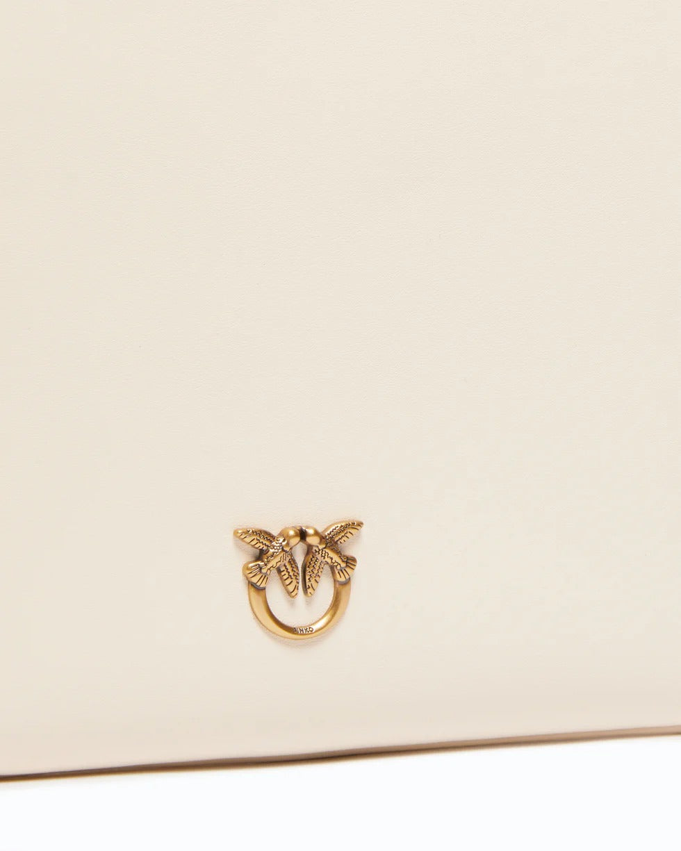 PINKO Borsa FLAT CLASSIC-Bianco/Gold
