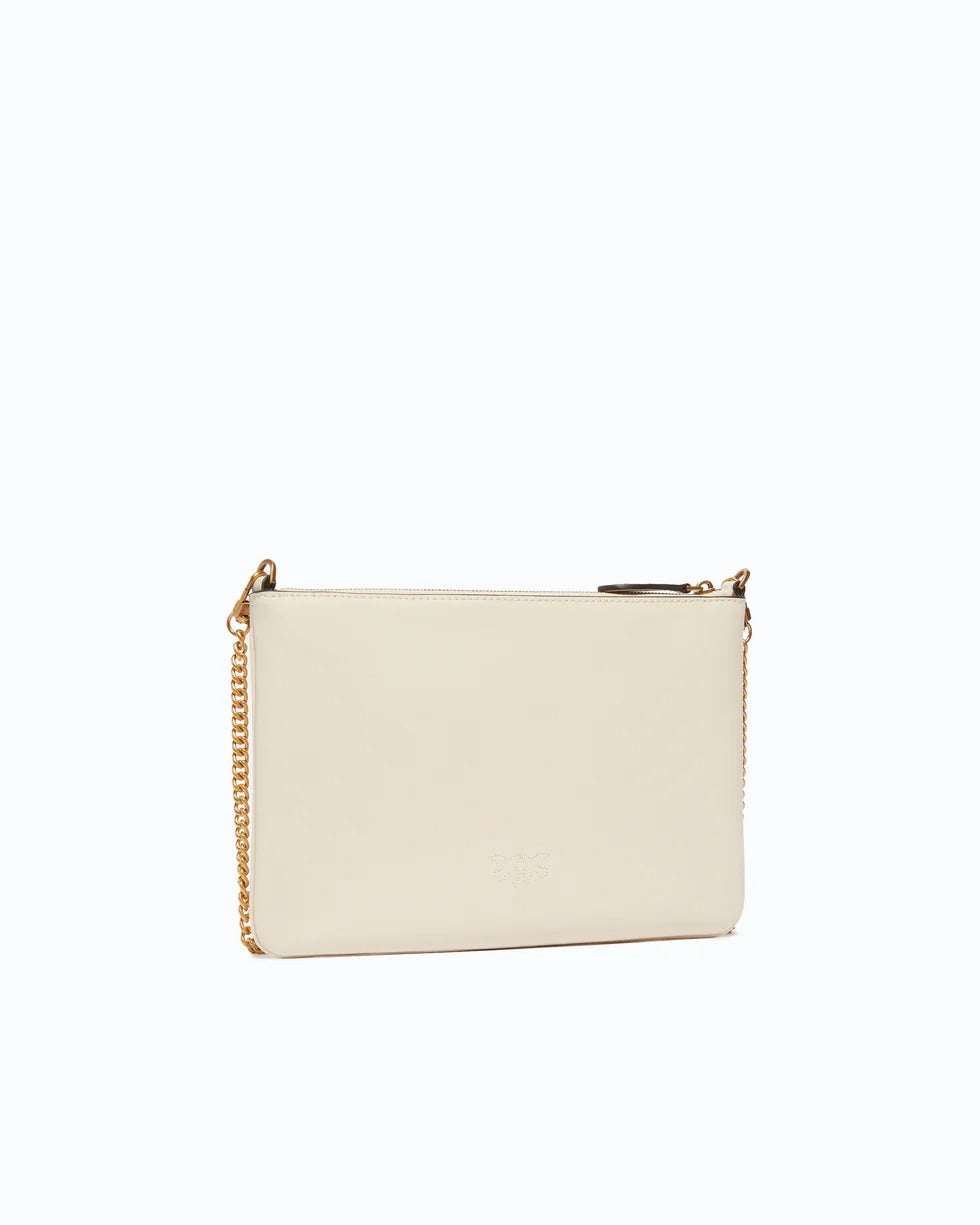 PINKO Borsa FLAT CLASSIC-Bianco/Gold