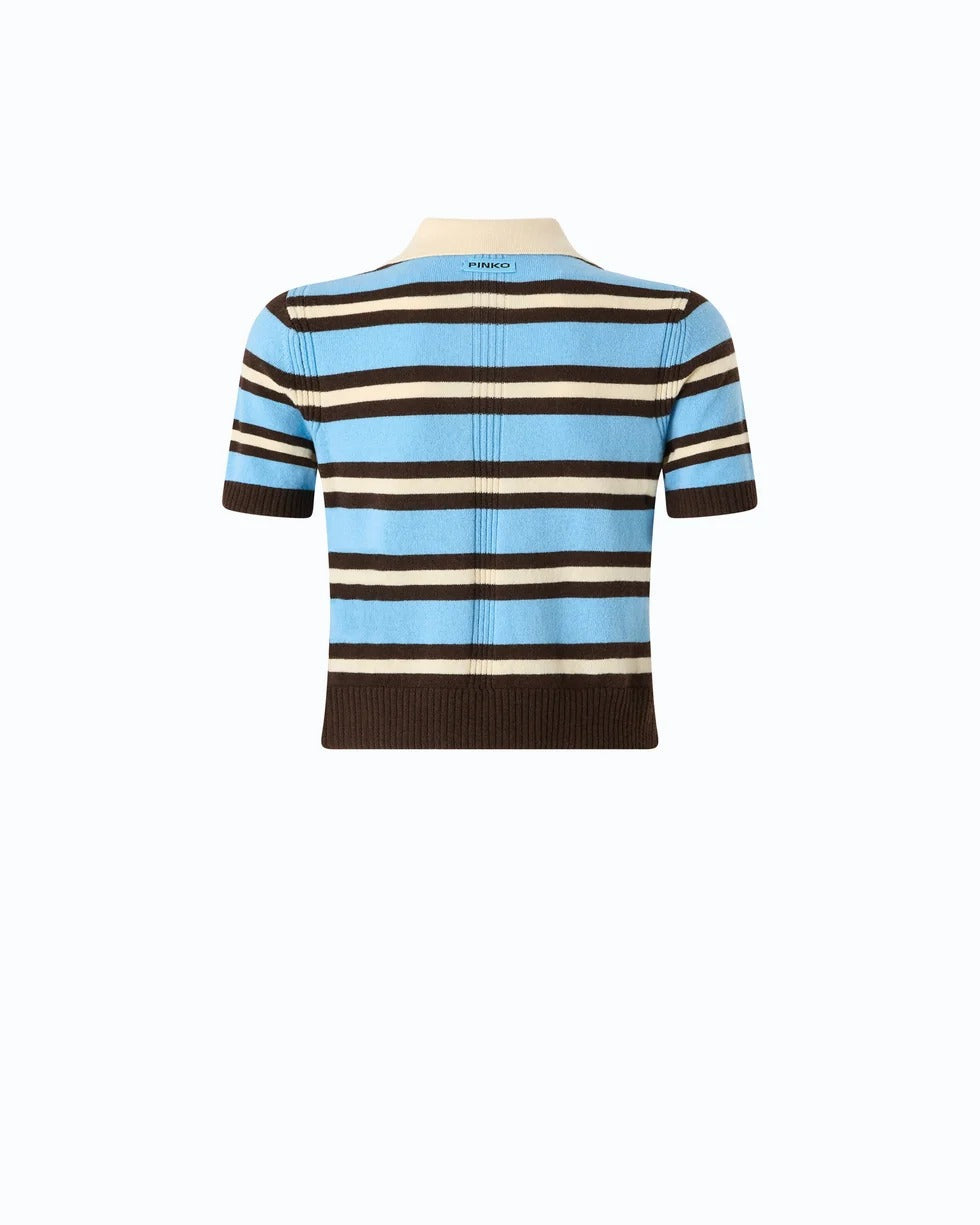 PINKO Polo GORGONA-Azzurro/Marrone