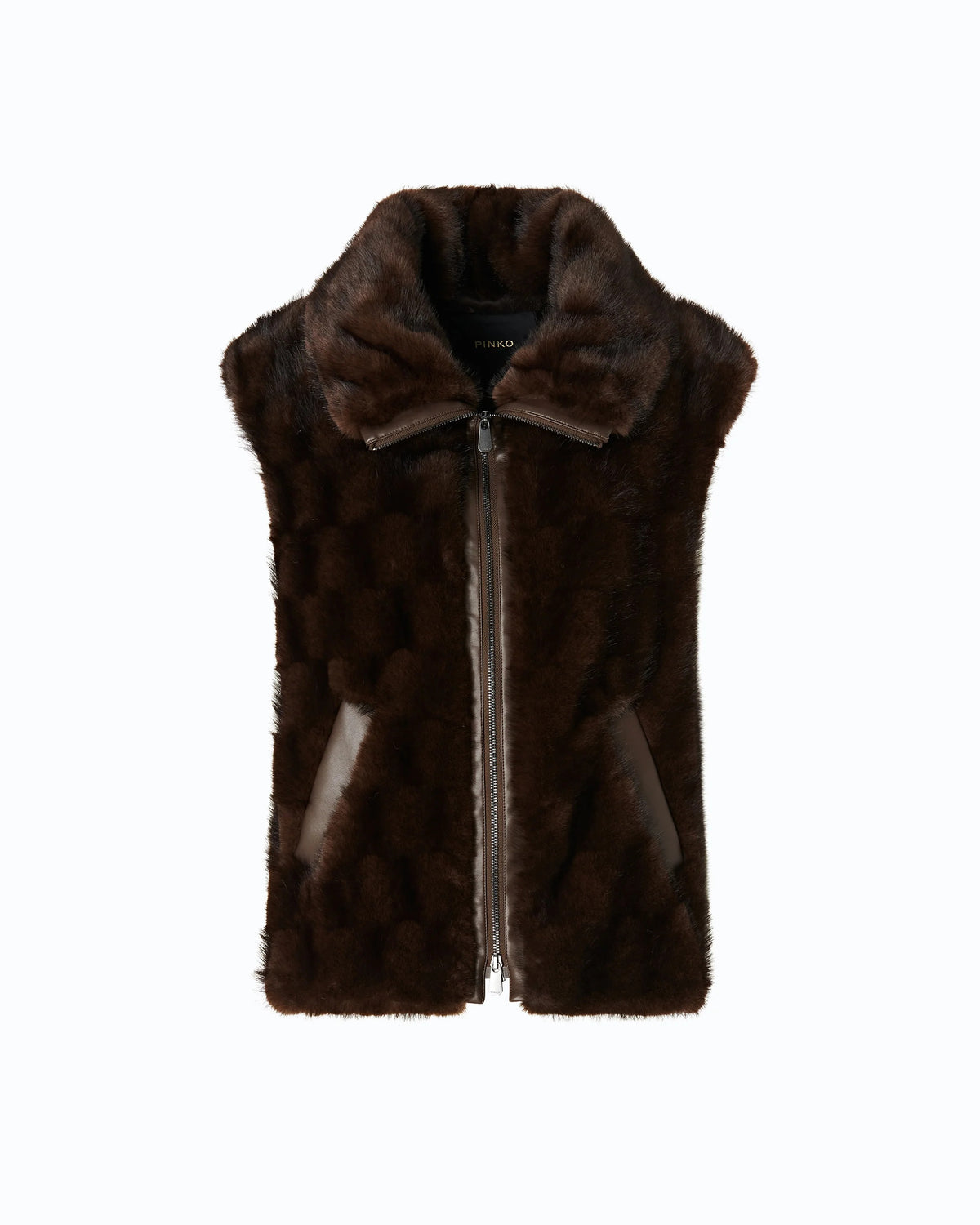 PINKO Gilet GLOSSINA Ecopelliccia-Marrone