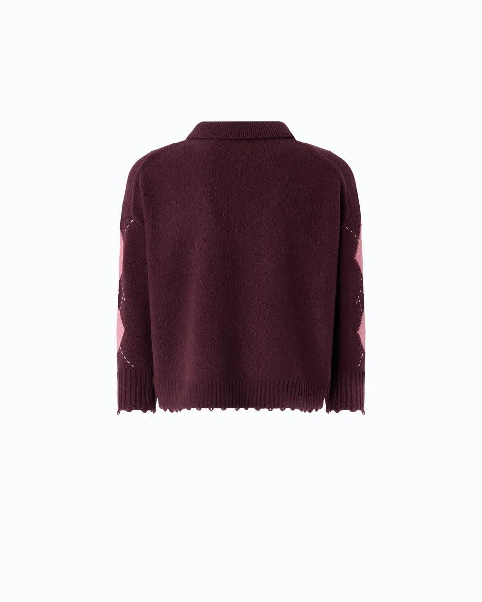 PINKO Maglia CORK-Bordeaux/Rosa