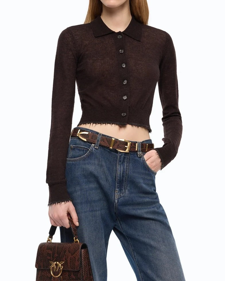 PINKO Cardigan MADRID-Marrone