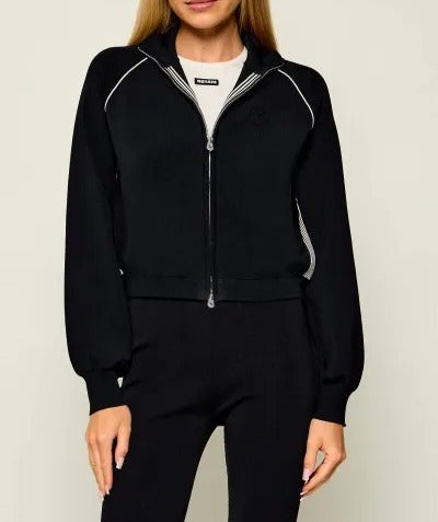 PINKO Felpa CRACOVIA ZIP-Nero/Burro