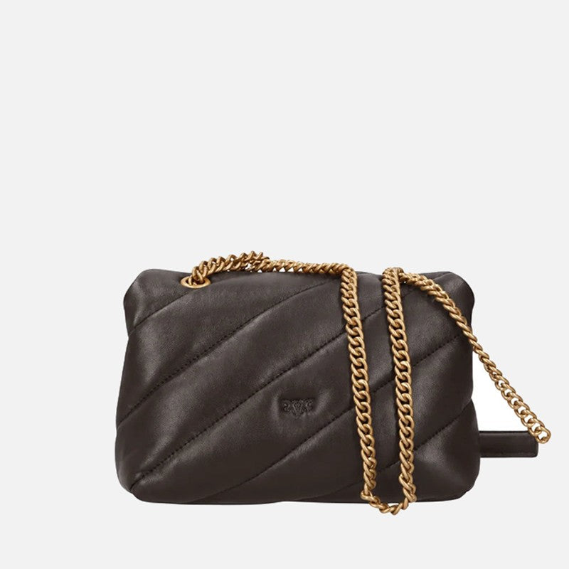 PINKO Borsa LOVE PUFF MINI MAXI QUILT-Marrone