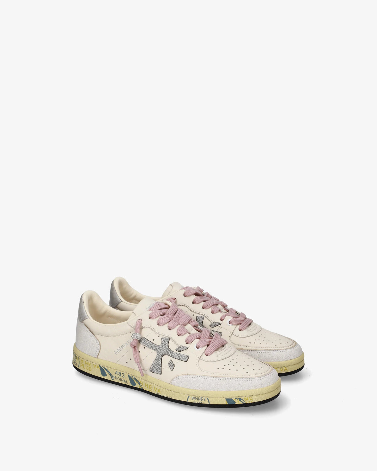 PREMIATA Sneaker Donna BSKTCLAY 8467-Bianco/Grigio/Rosa