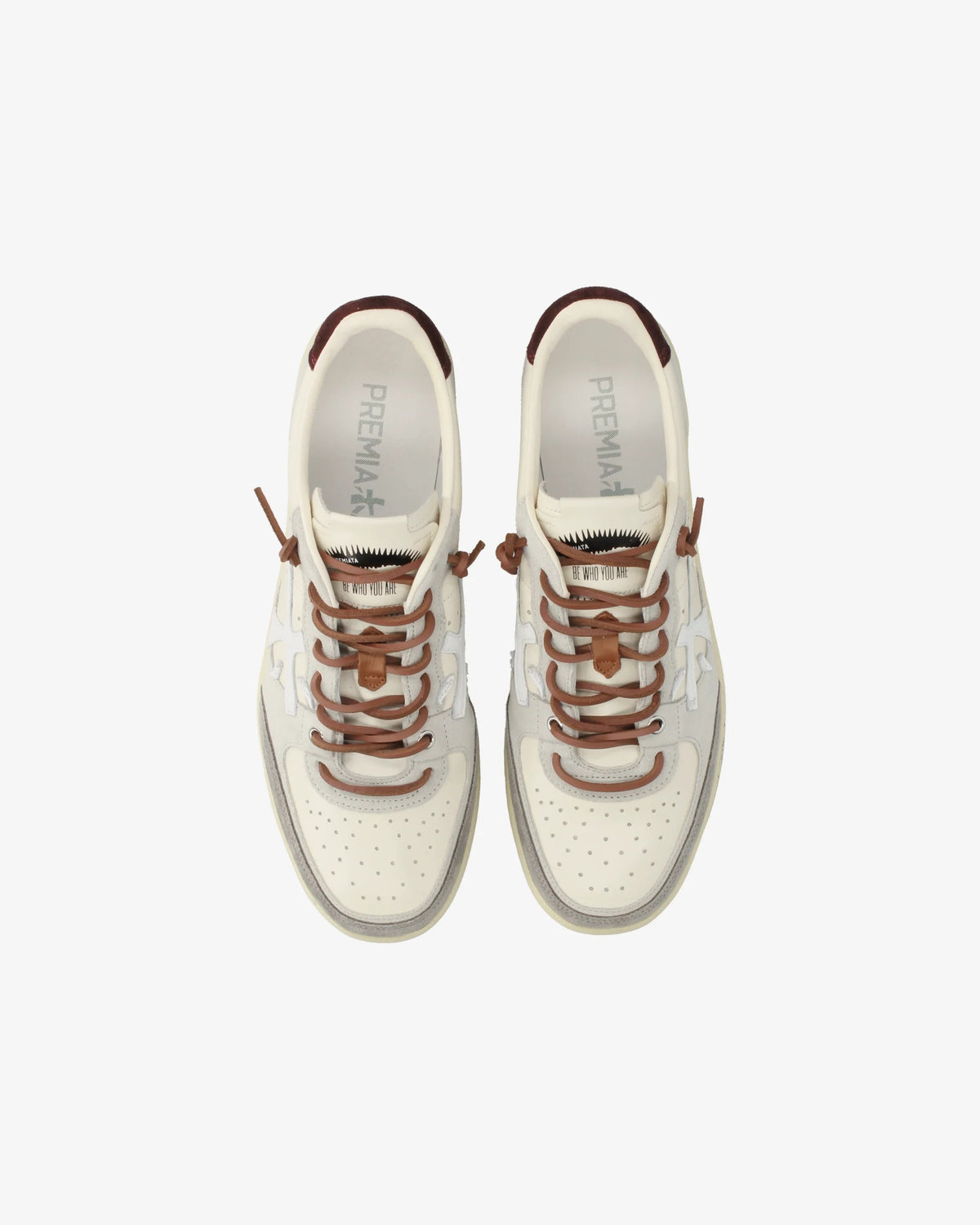 PREMIATA Sneaker Uomo BSKTCLAY-Bianco/Grigio/Burgundy