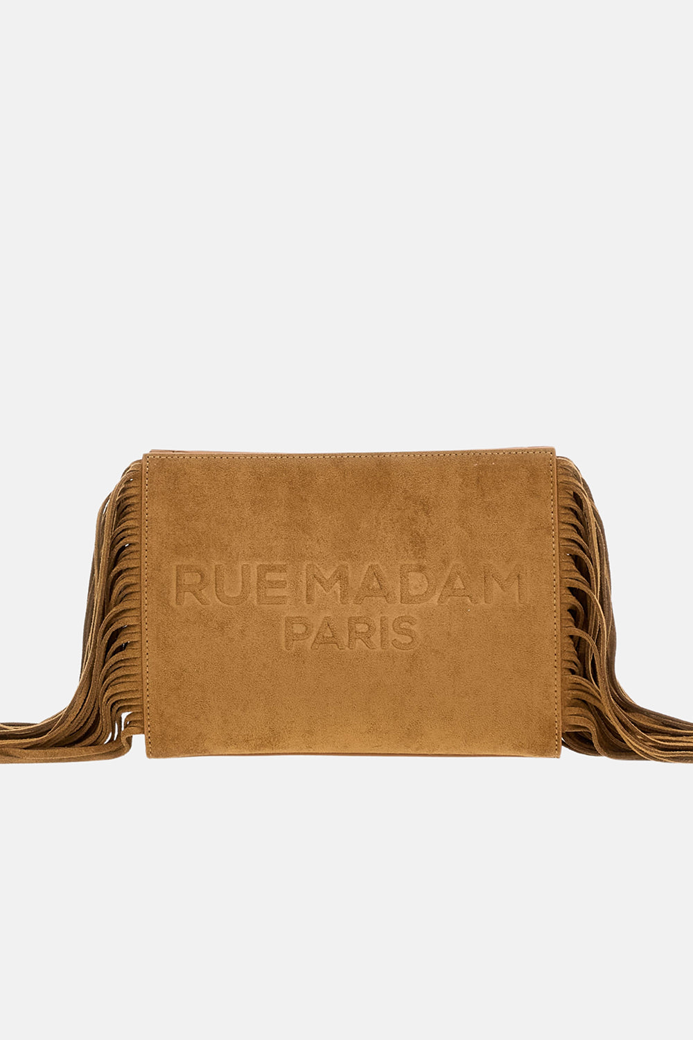 RUE MADAM Borsa CANYON CLUTCH FRINGES-Cognac