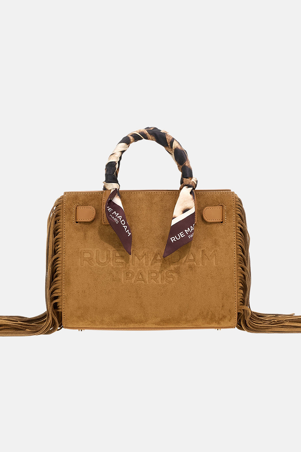 RUE MADAM Borsa CANYON MINI TOTE FRINGES-Cognac