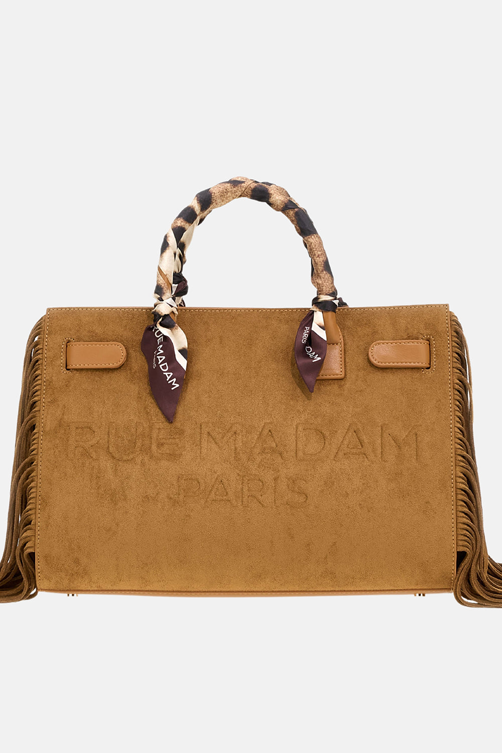 RUE MADAM Borsa CANYON TOTE FRINGES-Cognac
