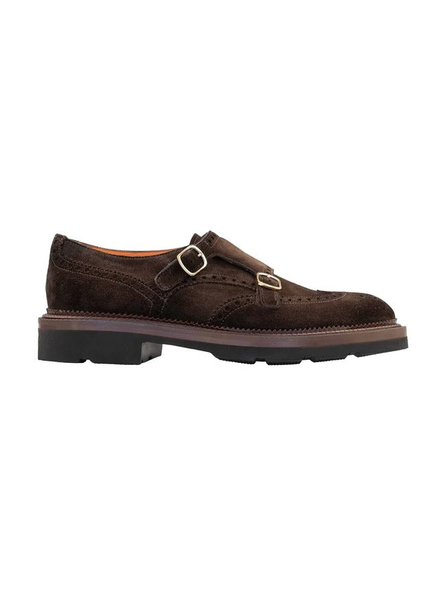 SANTONI Scarpa Uomo Doppia Fibbia KALAMBUCK-Testa di Moro