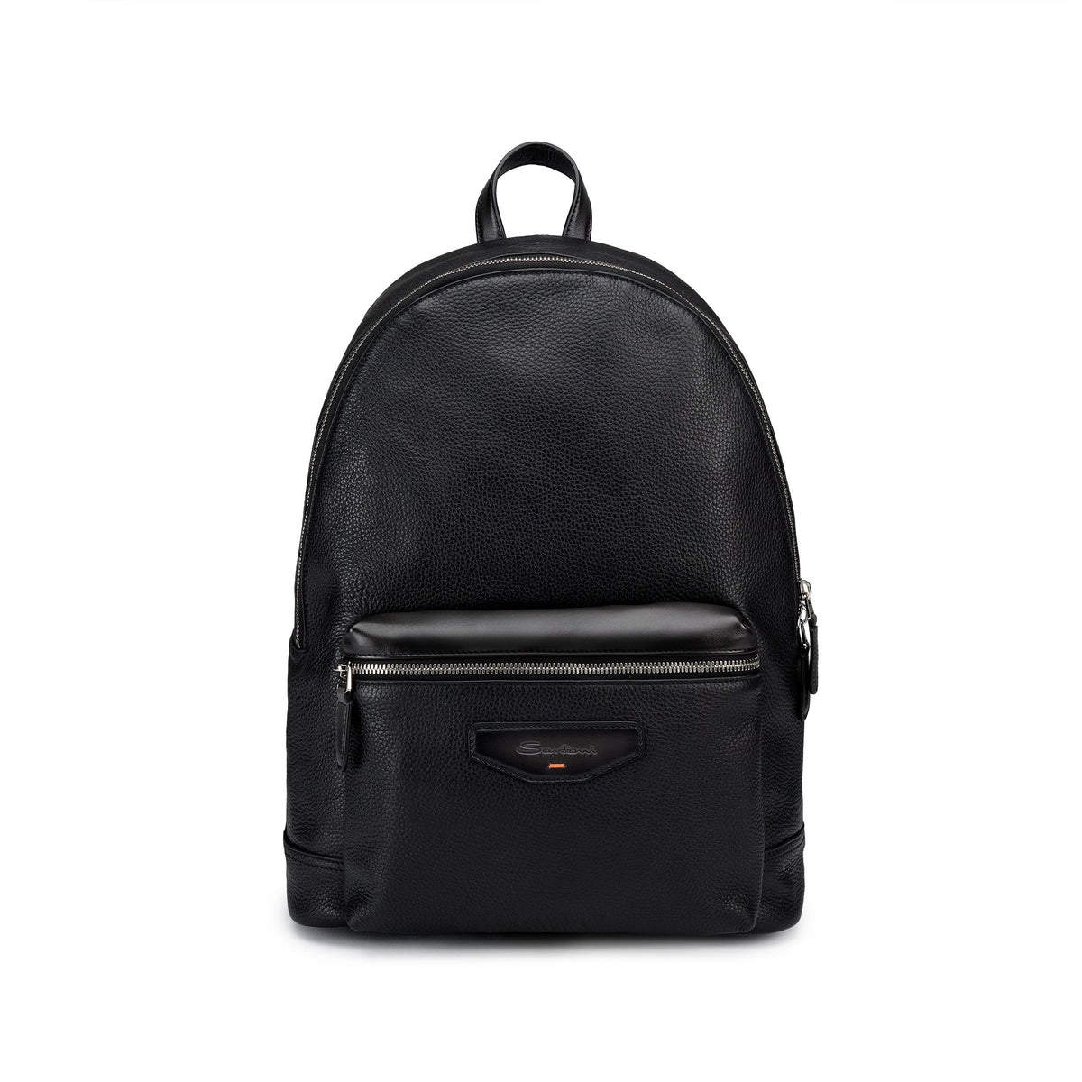 SANTONI Zaino Pelle Martellata-Nero Fumo
