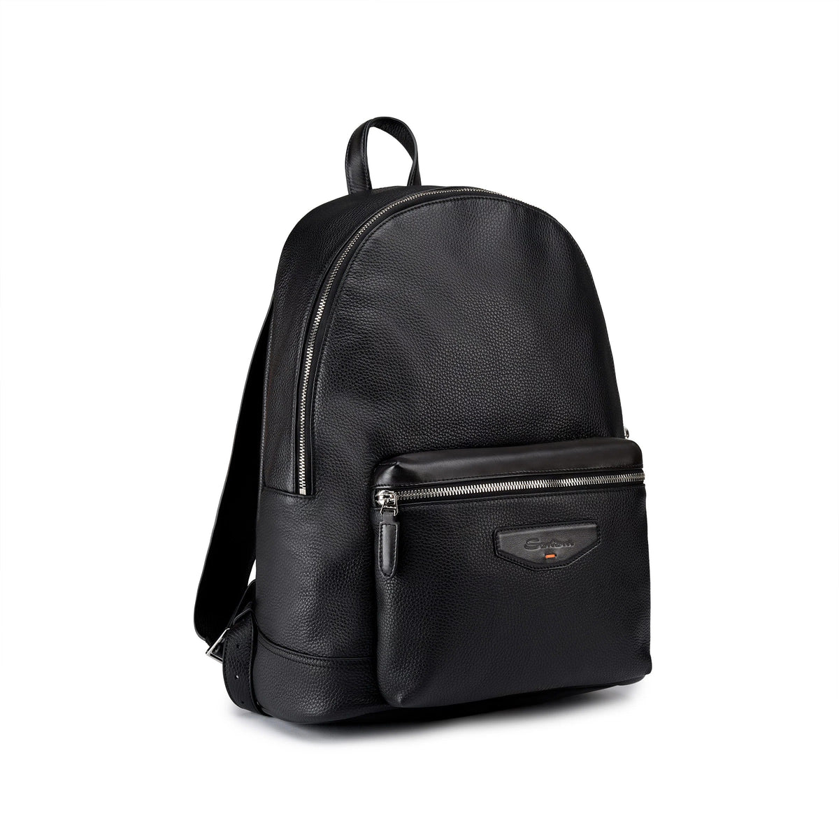 SANTONI Zaino Pelle Martellata-Nero Fumo