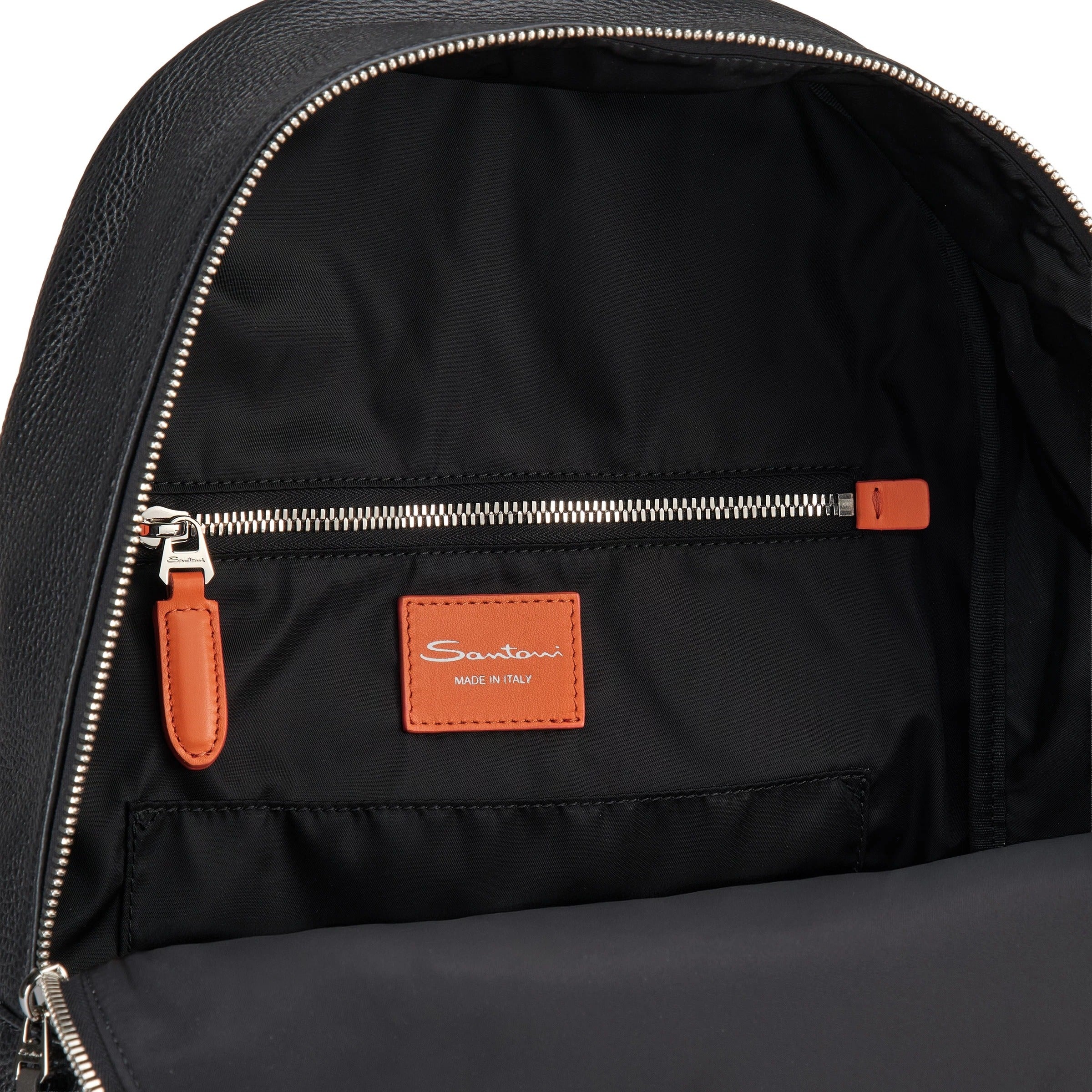SANTONI Zaino Pelle Martellata-Nero Fumo