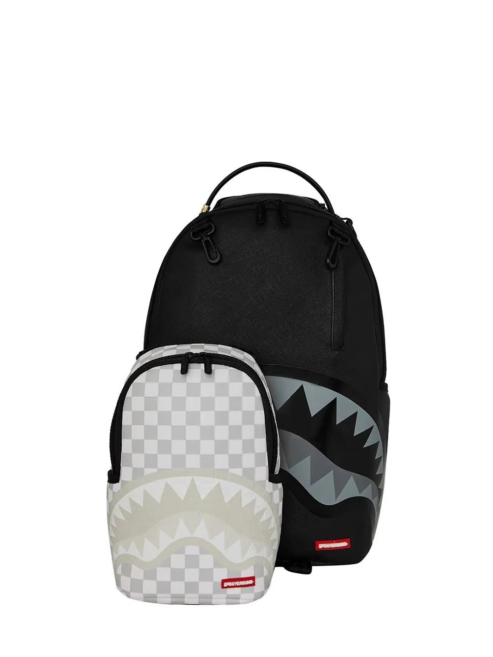 SPRAYGROUND Zaino PIGGYBACK-Nero/Off White
