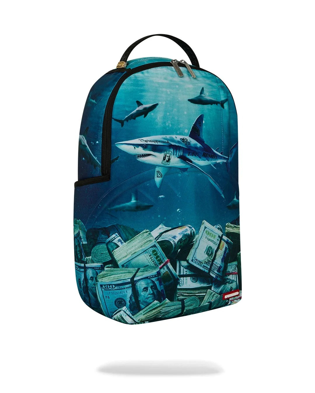 SPRAYGROUND Zaino SHARK UNDER WATER WITH MONEY-Blu