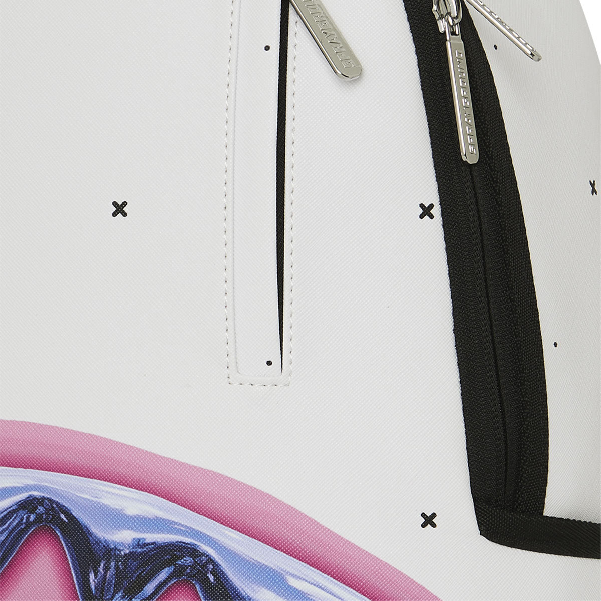 SPRAYGROUND Zaino SHARK CENTRAL LIQUID CHROME-Bianco