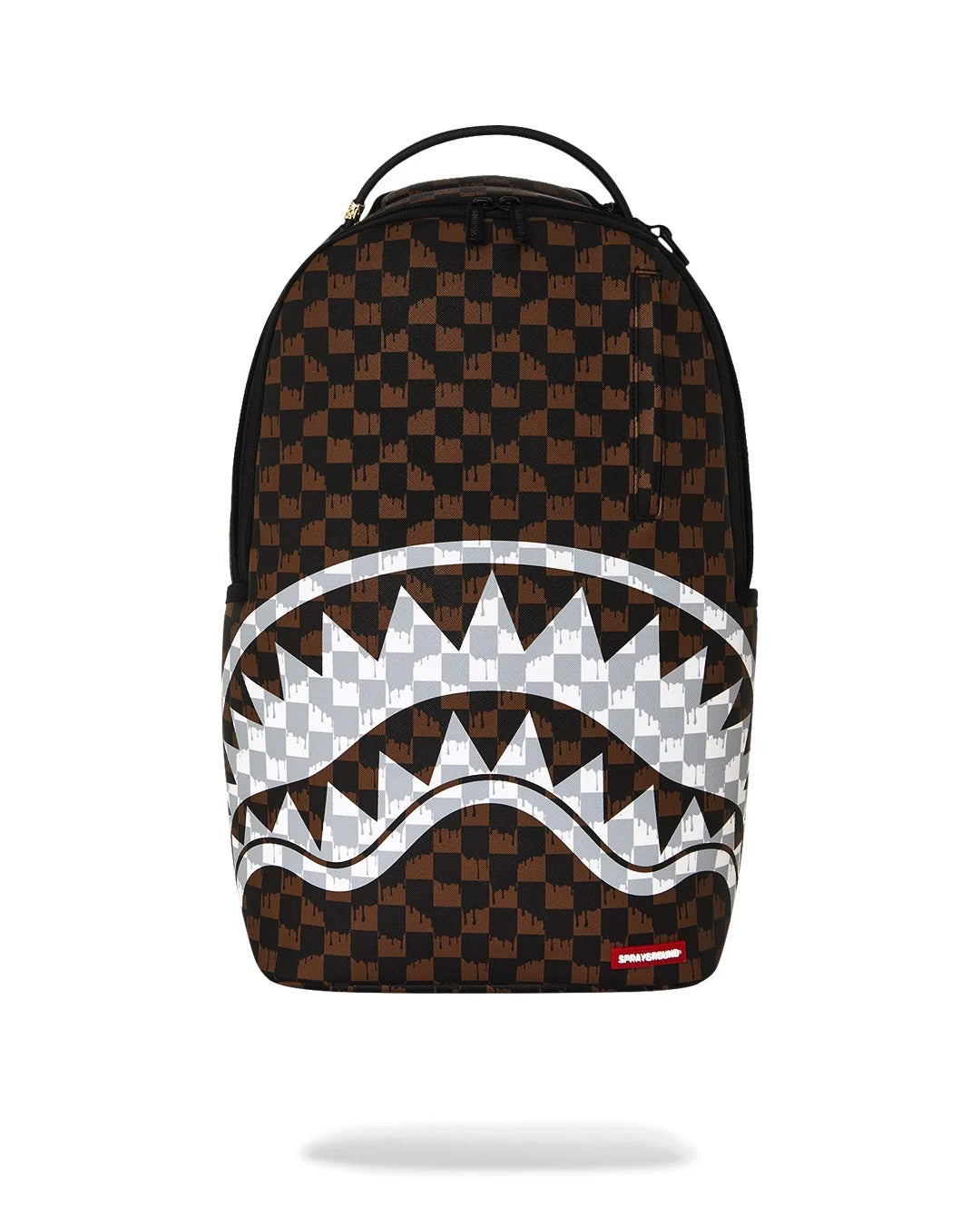 SPRAYGROUND Zaino DRIP CHECK SHARK-Marrone