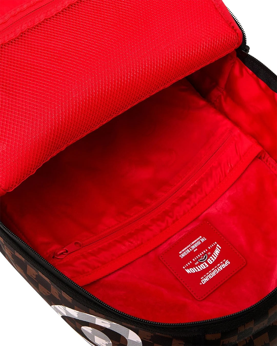 SPRAYGROUND Zaino DRIP CHECK SHARK-Marrone