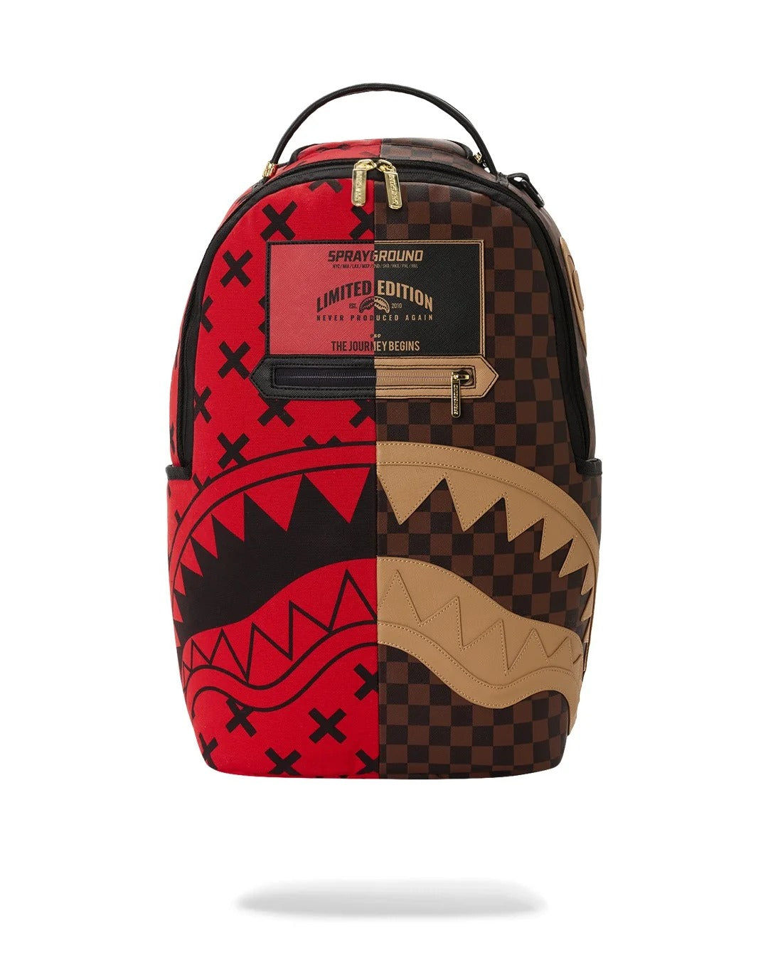 SPRAYGROUND Zaino REVERSE HALF SPLIT-Rosso/Marrone