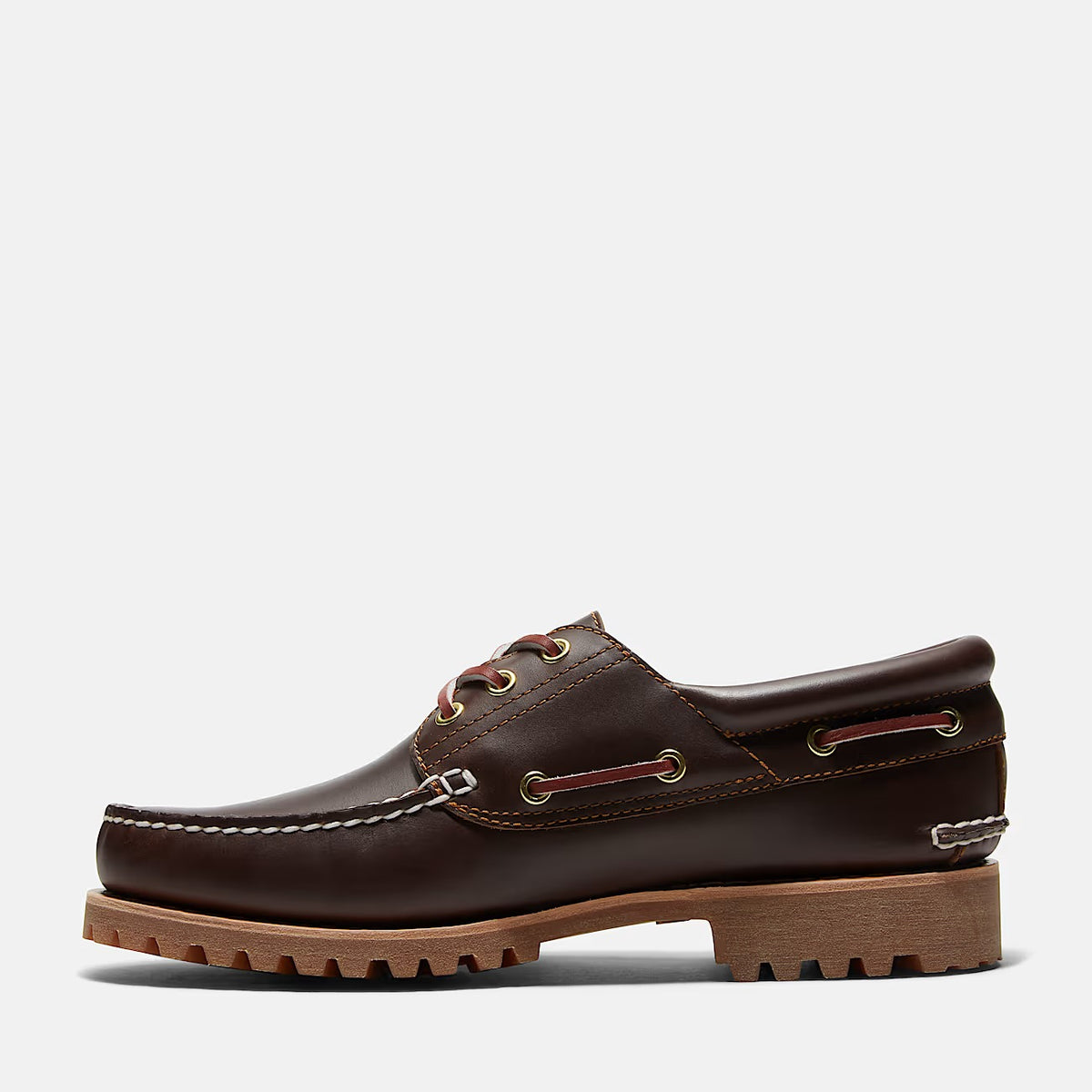 TIMBERLAND Scarpa Uomo BOAT SHOE Authentic 3-Eye Lug Handsew-Brown