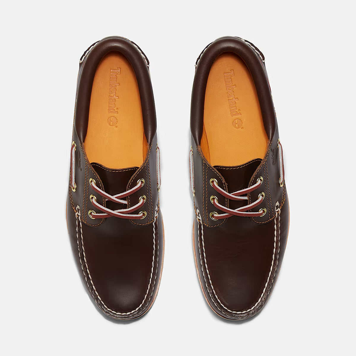 TIMBERLAND Scarpa Uomo BOAT SHOE Authentic 3-Eye Lug Handsew-Brown