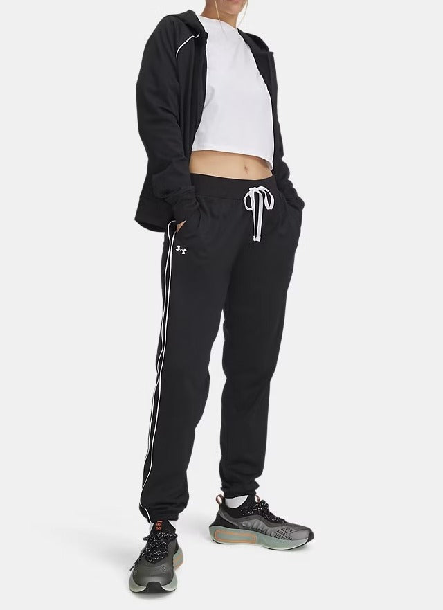UNDER ARMOUR Tuta Donna Felpa Pantalone RIVAL-Black/White